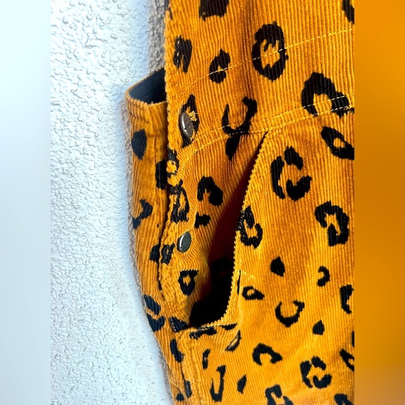 EUC Obey Overall Dress Corduroy Animal Print Womens Size small cheetah - Picture 6 of 9